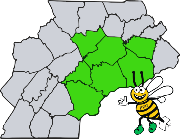 Paper Bee Gone East Tennessee Coverage Map Photo